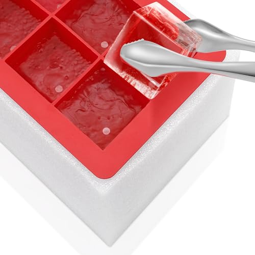 Artisan Crystal Clear Ice Cube Maker with Ice Tongs – Makes 10 Large 2-Inch Craft Ice Cubes for Whiskey & Cocktails