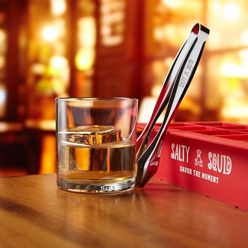 Artisan Crystal Clear Ice Cube Maker with Ice Tongs – Makes 10 Large 2-Inch Craft Ice Cubes for Whiskey & Cocktails
